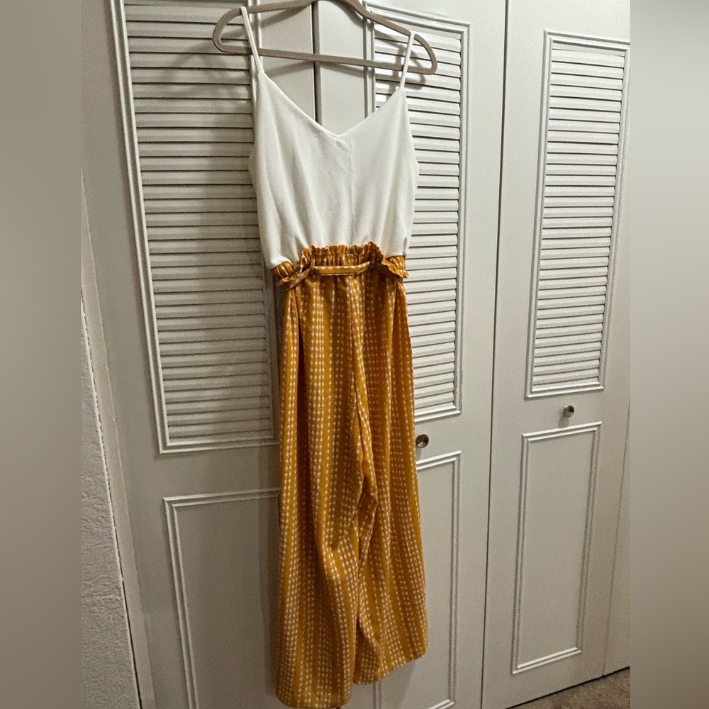 J for Just It Yellow/White Romper